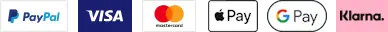 Pagamento Paypal VISA Mastercard Apple Pay Google Pay Klarna
